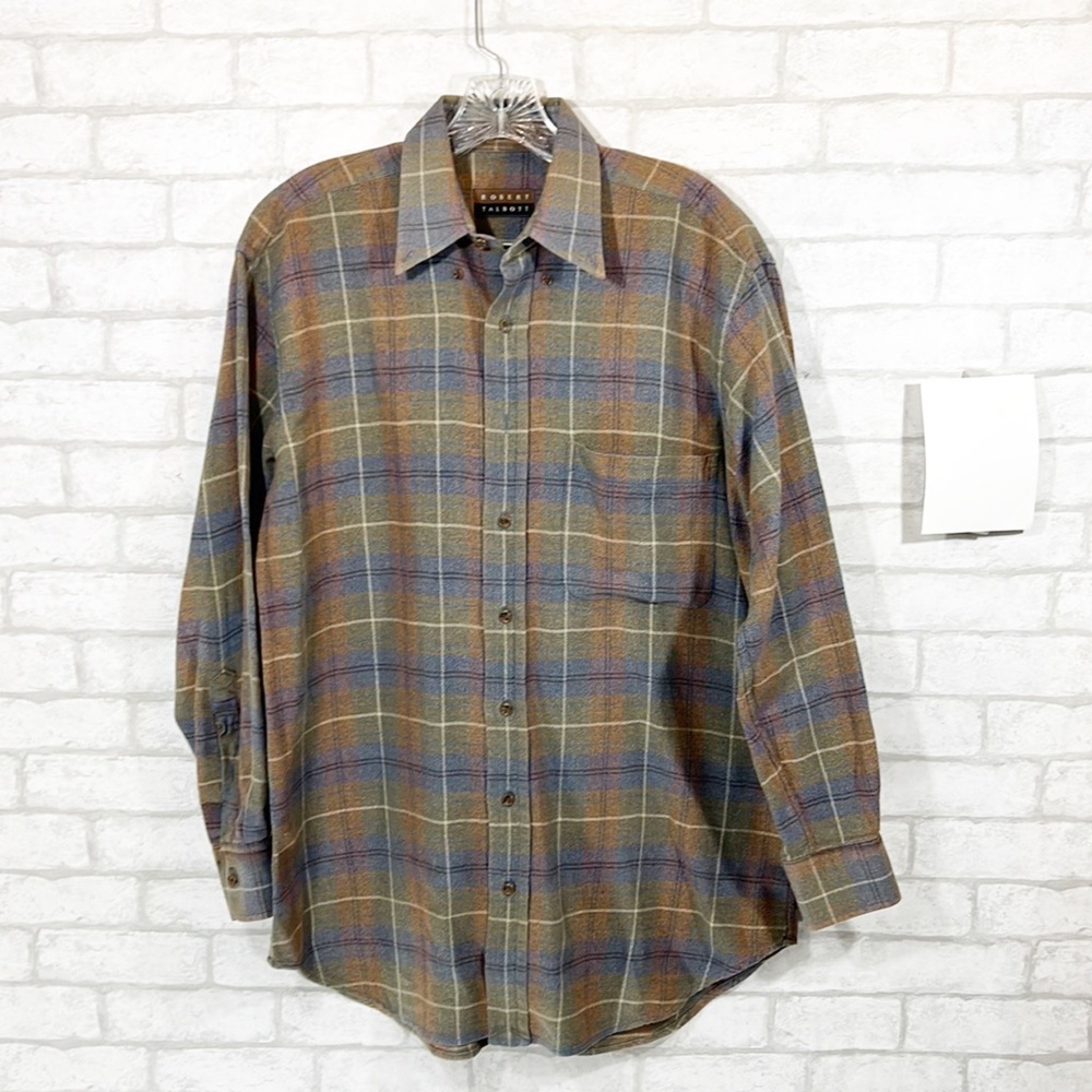 Robert Talbott Plaid Button Down Size Medium - image 1